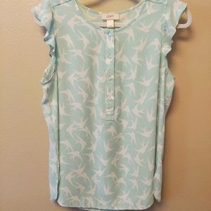 LOFT flutter shoulder top